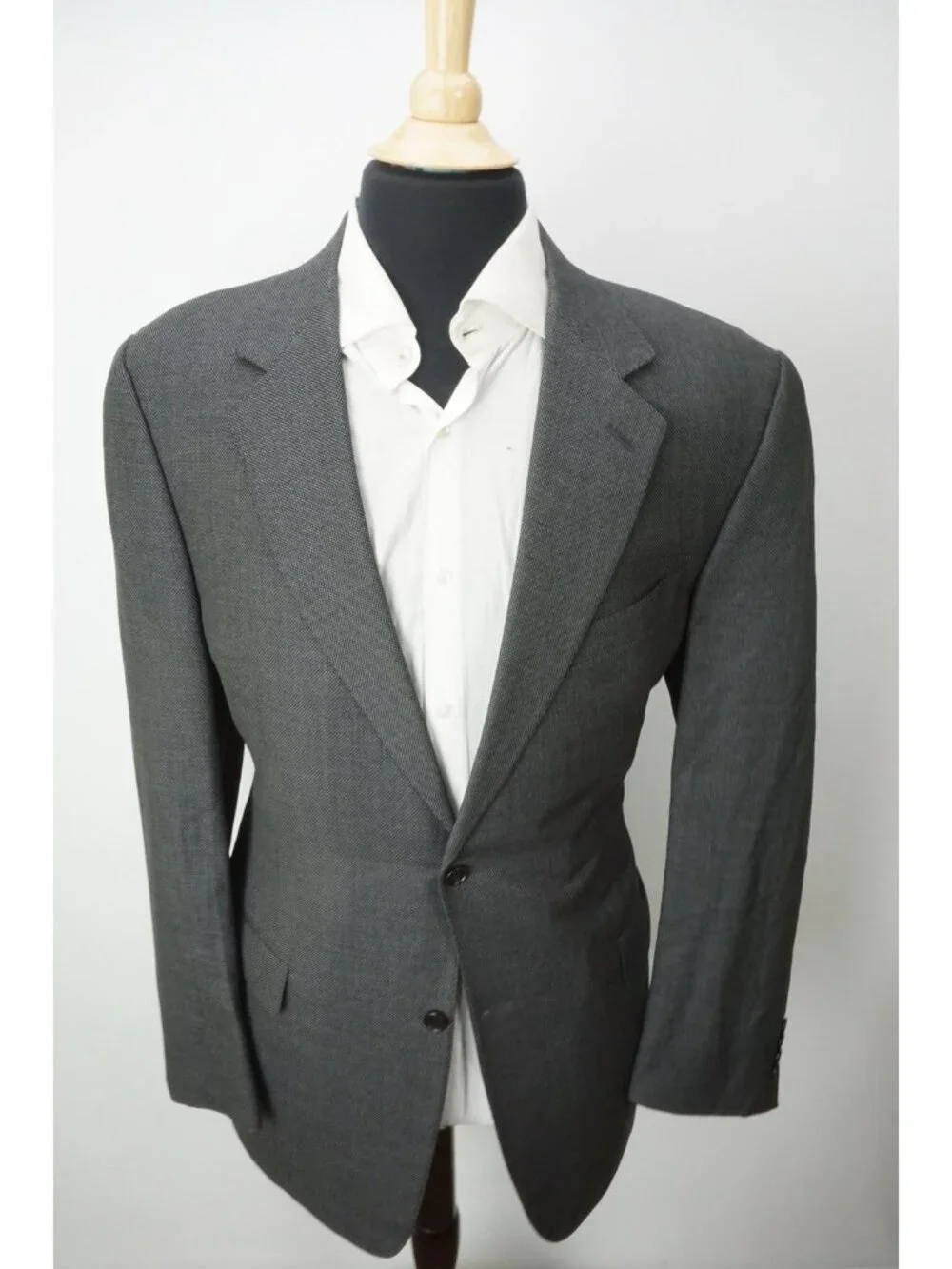 Canali Gray Nailhead Woven S120s Wool Sport Coat Jacket Sz 44L